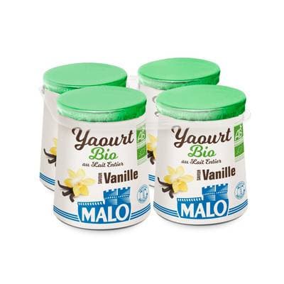 Malo Yaourt Bio Vanille, 4x125g