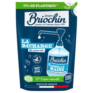 Briochin Recharge liquide vaisselle et main au savon noir et aux l'algues marine Ecocert, 450ml