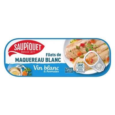 Saupiquet Filets de Maquereaux au vin blanc et aromates, 176g