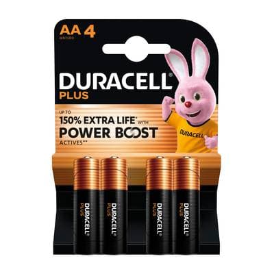 Duracell 4 Piles LR06 / AA Alcaline Plus, 4  piles