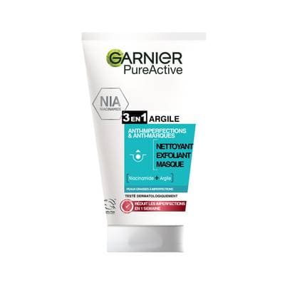 Garnier Nettoyant, exfoliant et masque 3en1 Pure actif, 150ml