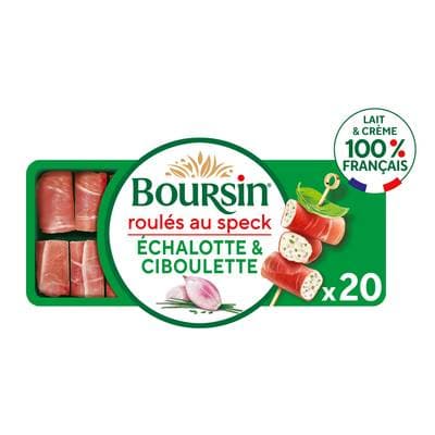 Boursin Fromage Apéritif au Speck Echalotte et Ciboulette100g, 20 roulés