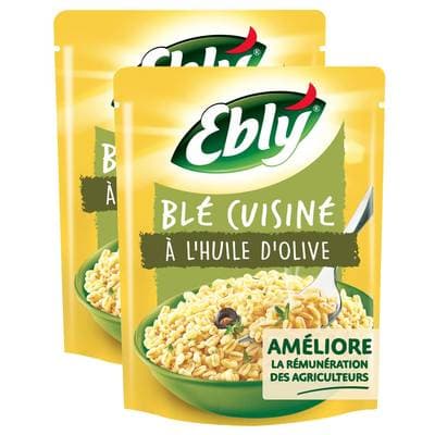 Ebly Blé Express Cuisiné à L'Huile d'Olive Micro-ondes, Lot de 2x220g