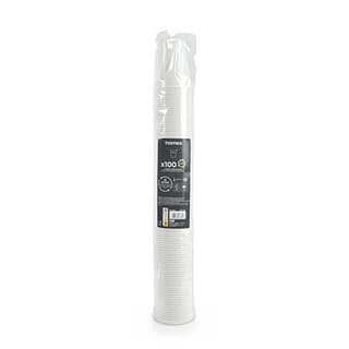 Homea Gobelets à eau en PP reutilisable 20 cl Blanc, 100 pièces
