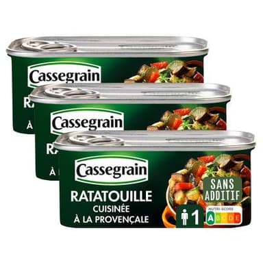 Cassegrain Ratatouille cuisinée à la provençale, Lot de 3x185g