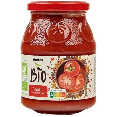 Auchan BIO Chair de tomates Bio Nature en bocal, 400g