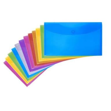 Auchan Pochette platique A5 à bouton pression, 1 pochette platique