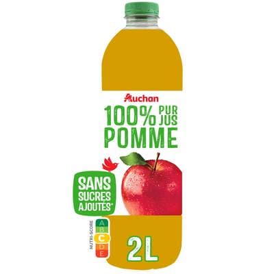 Auchan Pur jus de pomme sans sucres ajoutés, 2L