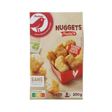 Auchan Nuggets de Poulet, 10 pièces - 200g