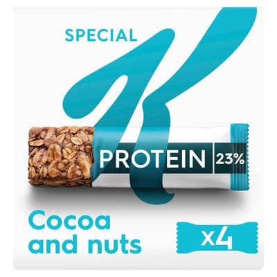 Kellogg's Barres Céréales Special K Protein Noix de Coco, Cacao, Noix de cajou, 4 barres