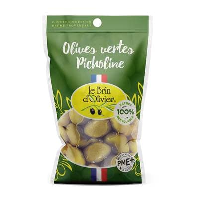 Le Brin d'Olivier Olives Vertes Picholine du Gard, 120g