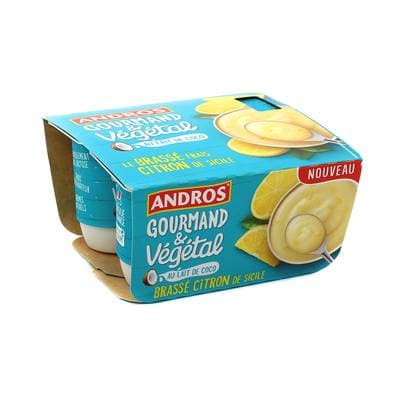 Andros Gourmand et Végétal Brassé Végétal Coco Citron, 4x100g