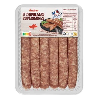 Auchan Chipolatas Supérieures, 6x55g