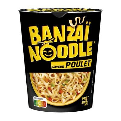 Panzani Nouilles Instantanées saveur Poulet - Banzaï Noodle, 67g