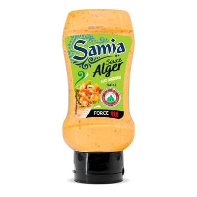 Samia Sauce Alger aux oignons Halal en flacon souple Squeeze Top Down, 360g