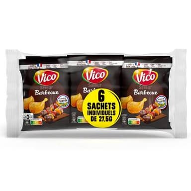Vico Chips de pommes de terre saveur barbecue, 6 x 27,5g