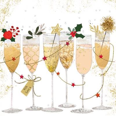 Paperproducts Design Serviettes en papier Champagne Glasses, 20 serviettes de 33 x 33 cm