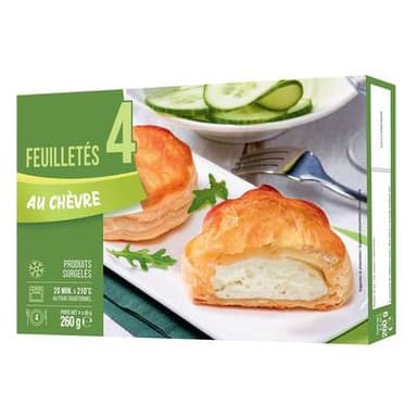 Gineys Feuilletés au Fromage de Chèvre, 4x65g