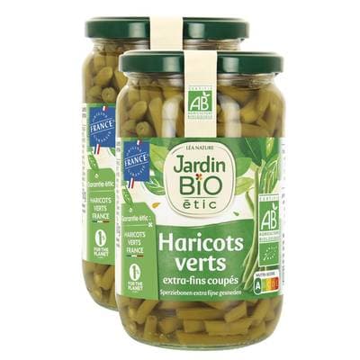Jardin Bio Etic Haricots verts Extra Fins Coupés Bio, Lot de 2x360g