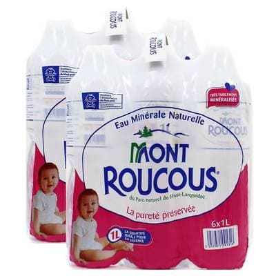 Mont Roucous Eau minérale naturelle, Lot de 2 - 6x1L