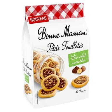 Bonne Maman Petits Feuilletés Chocolat Noisettes, 250g