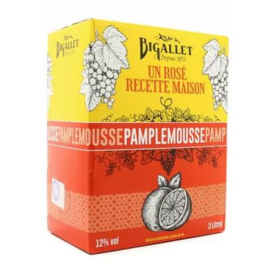 Bigallet Rosé Pamplemousse 12°, Bag in box 3L