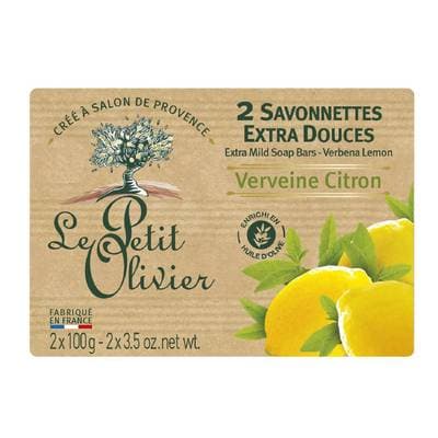 Le petit Olivier Savonnettes Extra Douces Verveine Citron, 2 x 100g