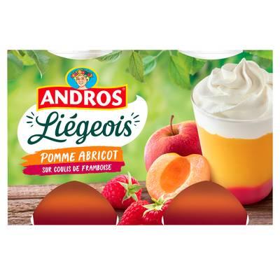 Andros - Liégeois Pomme Abricot sur coulis de Framboise