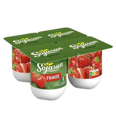 Sojasun Dessert végétal fraise soja, 4x100g