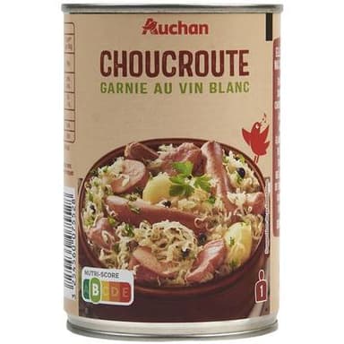 Auchan Choucroute garnie au vin blanc, 400g