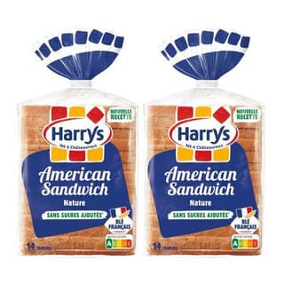 Harrys Pain de Mie Nature American Sandwich, Lot de 2x14 tranches - 550g