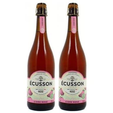 Ecusson Cidre Rosé Naturel 3°, Lot de 2x75cl