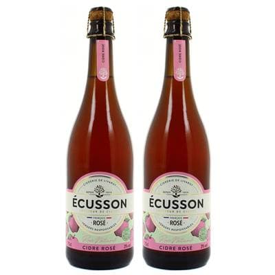 Ecusson Cidre Rosé Naturel 3°, Lot de 2x75cl