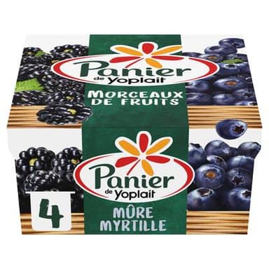 Panier de Yoplait Yaourts Mûre Myrtille, 4x125g
