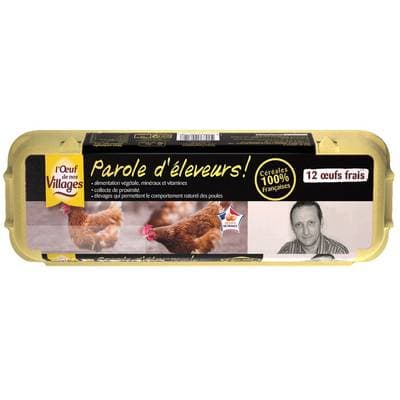 L'oeuf de nos Villages Oeufs de Poules, 12 oeufs
