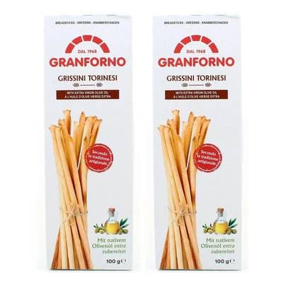 Granforno Gressins torino à l'huile d'olive extra vierge, Lot de 2x100g