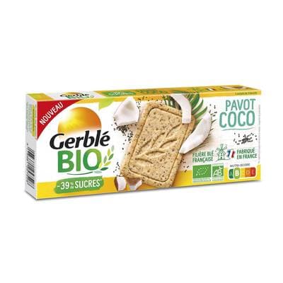 Gerblé Bio 12 Biscuits Sablé Coco Pavot Bio -39% de sucres en moins, 132g