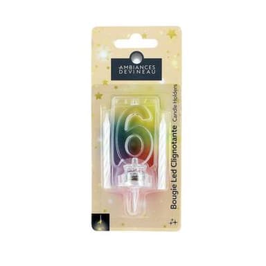 Ambiances Devineau Bougie anniversaire N°6 effet led