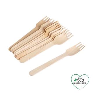Homea Fourchettes en bois h16cm, 12 fourchettes