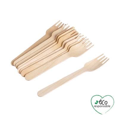 Homea Fourchettes en bois h16cm, 12 fourchettes