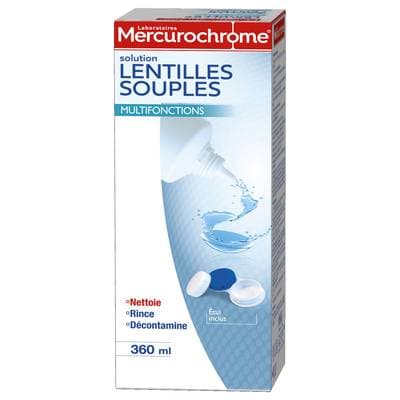 Mercurochrome Solution lentilles souples, 360ml