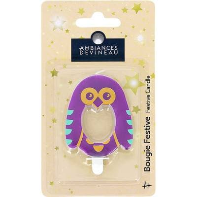 Ambiances Devineau Bougie chiffre 0 Chouette, 1 bougie