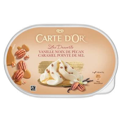 Carte d'Or Glace à la vanille noix de pécan et au caramel pointe de sel, 470g