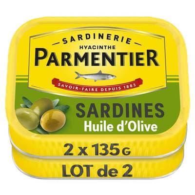 Parmentier Sardines à l'huile d'olive en conserve, 2x135g