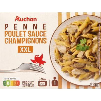 Auchan Penne poulet et champignon XXL, 400g