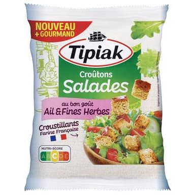 Tipiak Croûtons Salade Ail et Fines Herbes, 50g