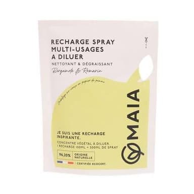 Maïa Spray multi-usage écologique Bergamote & Romarin recharge, 100ml