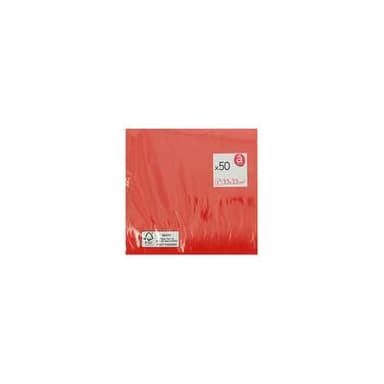 ACTUEL Serviette Unie 33 x 33cm Rouge, 50 serviettes