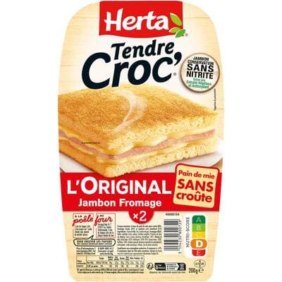 Herta Croque Monsieur Jambon Fromage, Sans Croute, 200g