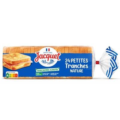 Jacquet Pain de Mie Petites Tranches Nature, 24 tranches - 450g